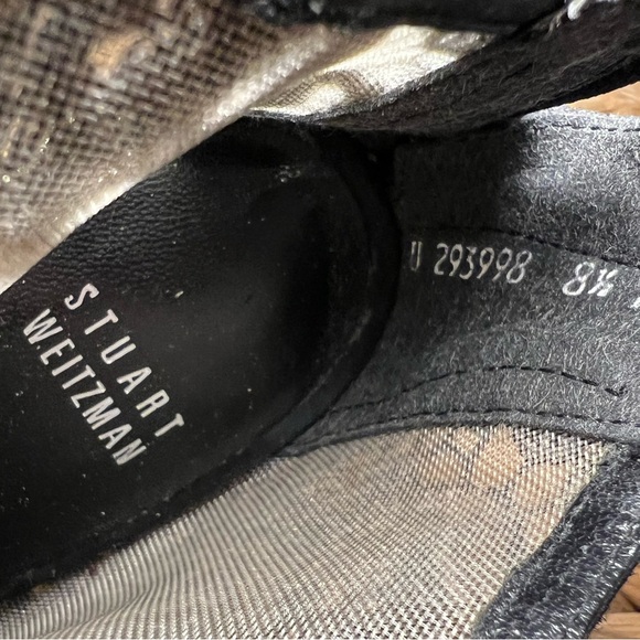 STUART WEITZMAN suede and lace stiletto bootie Heels 💛🖤🤍 - Picture 6 of 7